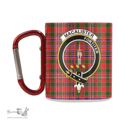 Scottish Macalister Family Crest and Red Tartan Personalized Coffee Mugs Scotland Gifts Scottish Plaid Tartan Plaid