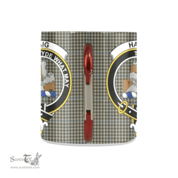 Scottish Haig Check Family Crest and Brown Tartan Personalized Coffee Mugs Scotland Gifts Scottish Plaid Tartan Plaid