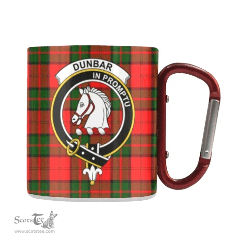 Scottish Dunbar Family Crest and Green - Red Tartan Personalized Coffee Mugs Scotland Gifts Scottish Plaid Tartan Plaid