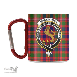 Scottish Macintyre Family Crest and Red, Blue - Green Tartan Personalized Coffee Mugs Scotland Gifts Scottish Plaid Tartan Plaid