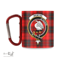 Scottish Wemyss Family Crest and Red - Black Tartan Personalized Coffee Mugs Scotland Gifts Scottish Plaid Tartan Plaid
