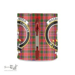 Scottish Macalister Family Crest and Red Tartan Personalized Coffee Mugs Scotland Gifts Scottish Plaid Tartan Plaid