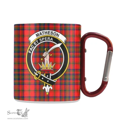 Scottish Matheson Family Crest and Red Tartan Personalized Coffee Mugs Scotland Gifts Scottish Plaid Tartan Plaid