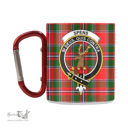Scottish Spens Family Crest and Red - Green Tartan Personalized Coffee Mugs Scotland Gifts Scottish Plaid Tartan Plaid