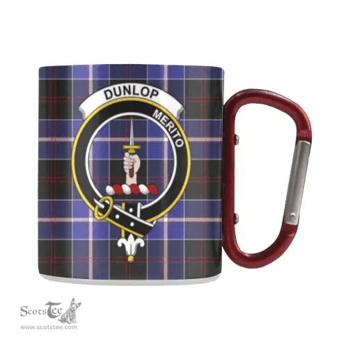 Scottish Dunlop Family Crest and Blue Tartan Personalized Coffee Mugs Scotland Gifts Scottish Plaid Tartan Plaid