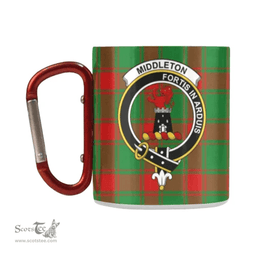 Scottish Middleton Family Crest and Green - Red Tartan Personalized Coffee Mugs Scotland Gifts Scottish Plaid Tartan Plaid