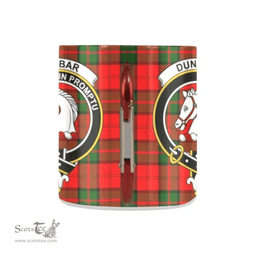 Scottish Dunbar Family Crest and Green - Red Tartan Personalized Coffee Mugs Scotland Gifts Scottish Plaid Tartan Plaid