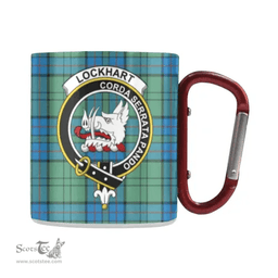Scottish Lockhart Family Crest and Blue - Green Tartan Personalized Coffee Mugs Scotland Gifts Scottish Plaid Tartan Plaid
