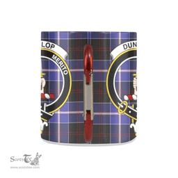 Scottish Dunlop Family Crest and Blue Tartan Personalized Coffee Mugs Scotland Gifts Scottish Plaid Tartan Plaid