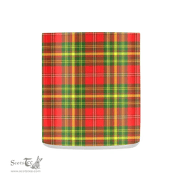 Scottish Leask Family Crest and Red - Yellow Tartan Personalized Coffee Mugs Scotland Gifts Scottish Plaid Tartan Plaid
