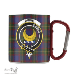 Scottish Durie Family Crest and Green - Blue Tartan Personalized Coffee Mugs Scotland Gifts Scottish Plaid Tartan Plaid