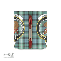 Scottish Melville Family Crest and Green Tartan Personalized Coffee Mugs Scotland Gifts Scottish Plaid Tartan Plaid