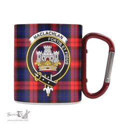 Scottish Maclachlan Family Crest and Red - Blue Tartan Personalized Coffee Mugs Scotland Gifts Scottish Plaid Tartan Plaid