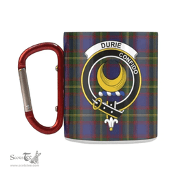 Scottish Durie Family Crest and Green - Blue Tartan Personalized Coffee Mugs Scotland Gifts Scottish Plaid Tartan Plaid