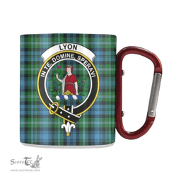 Scottish Lyon Clan Family Crest and Green - Blue Tartan Personalized Coffee Mugs Scotland Gifts Scottish Plaid Tartan Plaid