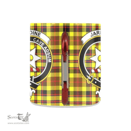 Scottish Jardine Family Crest and Yellow Tartan Personalized Coffee Mugs Scotland Gifts Scottish Plaid Tartan Plaid