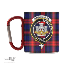 Scottish Maclachlan Family Crest and Red - Blue Tartan Personalized Coffee Mugs Scotland Gifts Scottish Plaid Tartan Plaid