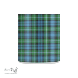 Scottish Lyon Clan Family Crest and Green - Blue Tartan Personalized Coffee Mugs Scotland Gifts Scottish Plaid Tartan Plaid