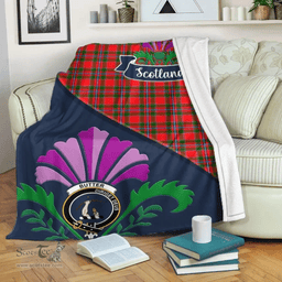 Scottish Butter Clant Tartan Blanket - Crest Scotland Thistle Scottish Plaid Tartan Plaid