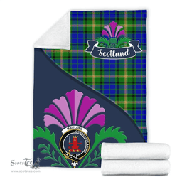 Scottish Maitland Clant Tartan Blanket - Crest Scotland Thistle Scottish Plaid Tartan Plaid