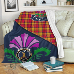 Scottish Scrymgeour Clant Tartan Blanket - Crest Scotland Thistle Scottish Plaid Tartan Plaid