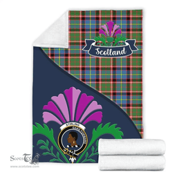 Scottish Stirling (of Keir) Clant Tartan Blanket - Crest Scotland Thistle Scottish Plaid Tartan Plaid