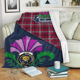 Scottish Little Clant Tartan Blanket - Crest Scotland Thistle Scottish Plaid Tartan Plaid