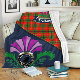 Scottish Turnbull Clant Tartan Blanket - Crest Scotland Thistle Scottish Plaid Tartan Plaid