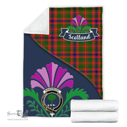 Scottish Kinninmont Clant Tartan Blanket - Crest Scotland Thistle Scottish Plaid Tartan Plaid