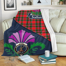 Scottish Spens (or Spence) Clant Tartan Blanket - Crest Scotland Thistle Scottish Plaid Tartan Plaid