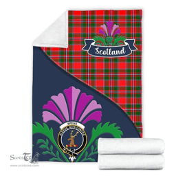 Scottish Spens (or Spence) Clant Tartan Blanket - Crest Scotland Thistle Scottish Plaid Tartan Plaid