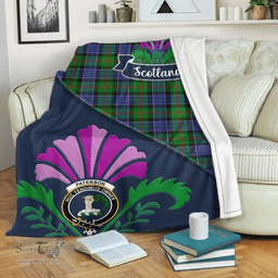 Scottish Paterson Clant Tartan Blanket - Crest Scotland Thistle Scottish Plaid Tartan Plaid