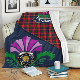 Scottish Wauchope (or Waugh) Clant Tartan Blanket - Crest Scotland Thistle Scottish Plaid Tartan Plaid