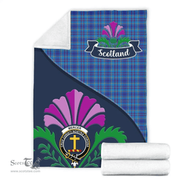 Scottish Mercer Clant Tartan Blanket - Crest Scotland Thistle Scottish Plaid Tartan Plaid
