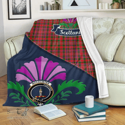Scottish MacAlister Clant Tartan Blanket - Crest Scotland Thistle Scottish Plaid Tartan Plaid