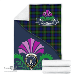 Scottish Gunn Clant Tartan Blanket - Crest Scotland Thistle Scottish Plaid Tartan Plaid