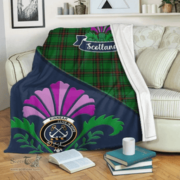 Scottish Kinnear Clant Tartan Blanket - Crest Scotland Thistle Scottish Plaid Tartan Plaid
