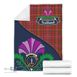 Scottish MacAlister Clant Tartan Blanket - Crest Scotland Thistle Scottish Plaid Tartan Plaid