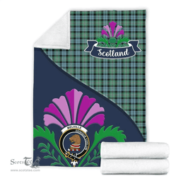 Scottish Melville Clant Tartan Blanket - Crest Scotland Thistle Scottish Plaid Tartan Plaid