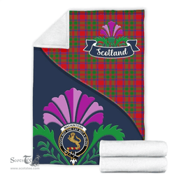 Scottish MacKintosh Clant Tartan Blanket - Crest Scotland Thistle Scottish Plaid Tartan Plaid