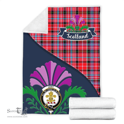 Scottish Udny Clant Tartan Blanket - Crest Scotland Thistle Scottish Plaid Tartan Plaid