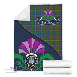 Scottish Strange (or Strang) Clant Tartan Blanket - Crest Scotland Thistle Scottish Plaid Tartan Plaid