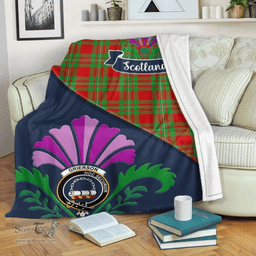 Scottish Grierson Clant Tartan Blanket - Crest Scotland Thistle Scottish Plaid Tartan Plaid
