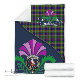 Scottish Whiteford Clant Tartan Blanket - Crest Scotland Thistle Scottish Plaid Tartan Plaid