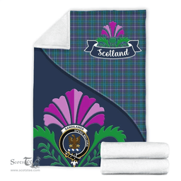 Scottish Sandilands Clant Tartan Blanket - Crest Scotland Thistle Scottish Plaid Tartan Plaid