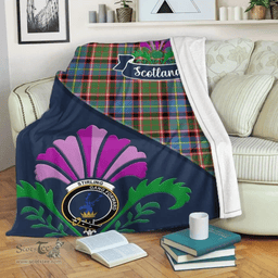 Scottish Stirling (of Cadder-Present Chief) Clant Tartan Blanket - Crest Scotland Thistle Scottish Plaid Tartan Plaid