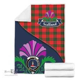 Scottish Erskine Clant Tartan Blanket - Crest Scotland Thistle Scottish Plaid Tartan Plaid