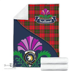 Scottish Stewart (of Appin) Clant Tartan Blanket - Crest Scotland Thistle Scottish Plaid Tartan Plaid
