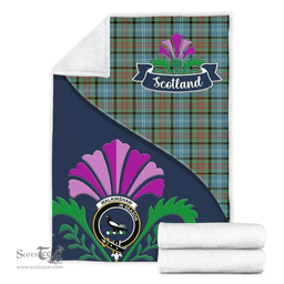 Scottish Walkinshaw Clant Tartan Blanket - Crest Scotland Thistle Scottish Plaid Tartan Plaid