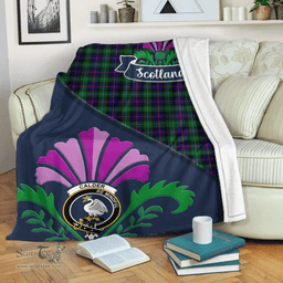 Scottish Calder (Calder-Campbell) Clant Tartan Blanket - Crest Scotland Thistle Scottish Plaid Tartan Plaid